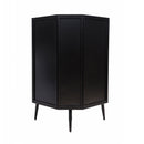 Modern 3-Tier Corner Storage Cabinet with Tempered Glass Doors, Removeable Shelves & Metal Frame - Freestanding Space-Saving Organizer for Bathroom, Kitchen, Bedroom, Living Room, or Small Spaces
