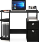 Jaya Computer Study Desk With Storage Americano Chrome