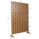Outdoor & Indoor Freestanding Decorative Privacy Screen for Deck Balcony Patio, Metal Privacy Screen Brown 76' H×48' W