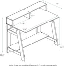 A Frame Computer Desk with Hutch Storage in Columbia Walnut