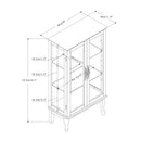 Curio Cabinet Lighted Curio Diapaly Cabinet With Adjustable Shelves And Mirrored Back Panel, Tempered Glass Doors (3 Tier), (E26 Light Bulb Not Included)