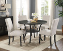 Tan Fabric Dining Chairs With Nailhead Trim Set Of 2