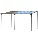 Outdoor Wall-Mounted Gazebo with Sloped Roof Design, UV Protection, and Durable Iron Frame, 14.76x9.22 FT, Gray
