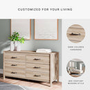 Mid-Century Modern 6 Drawer Dresser With Chevron Pattern