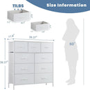 Sturdy Nine Drawer Dresser With Wood Top And Steel Frame