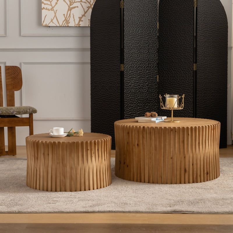 Walker Edison | Textured Nesting Coffee Table Set