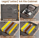 Grey 2 Drawer File Cabinet Lock For Letter Legal A4 Files