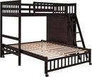 Espresso Twin Over Full Bunk Bed With Six Drawers Shelves