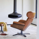 Saddle Leather Adjustable Headrest Reclining Chair