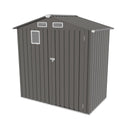 6X 3.5FT Metal Outdoor Storage Shed, Tool Shed with Pitched Roof Watertight with Positive Window and Lockable Door Compact Metal Tool Room for Garden, Backyard, Patio, Sundries and Bike Storage, Gray