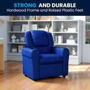 Vana Vinyl Kids Recliner Blue With Cup Holder And Headrest