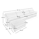 Stylish Green Four-Seater Sofa with Movable Ottoman, Ergonomic Design, Chenille Fabric, Wooden Base