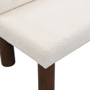 Upholstered Dining Bench, End of Bed, Entryway Bench, Boucle Ottoman for Dining Room, Bedroom, Living Room, Rubber Wood Leg 330 LBS Support, Beige