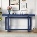 U_STYLE 59.1'' Painted Entryway Table with Pine Veneer,Unique Triple Rectangle Design Console Table with Thick Pine Wood Legs,Extra Long Sofa Table Versatile for Hallway, Living Room,Kitchen