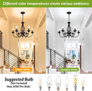 Six Light Matte Black Farmhouse Ceiling Chandelier Fixture