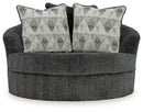 Biddeford - Oversized Swivel Accent Chair - Shadow