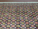 Navy Blue Antique Persian Rug 7x11, Veramin Mina Khani Repeated Allover Pattern, Vintage Authentic Hand Knotted Handmade Wool Room Sized Carpet