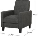 Emmie Fabric Recliner Set Of 2 Moss Gray Recliners