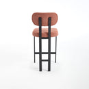 Bar Stools Set of 2, 26 inch Modern Upholstered Fabric Counter Height Barstools, Kitchen Island Chairs with Black Metal Legs for Dining Room/Kitchen Island/Bar