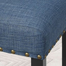 Biony Blue Fabric Dining Chair Set of 2 With Nailhead Trim