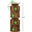 Rotating Corner Bookshelf 360 Degree 4 Tier Space Saving