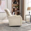 Home Theater Recliner with 270 Degree Swivel, PU Leather, Power Recliner with Tray Table, Phone Holder, Cup Holder, USB Port, White