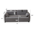 63-inch large folding sofa bed velvet multifunctional double sofa bed, three modes switch, suitable for sitting, lying and sleeping, suitable for living room, bedroom, apartment, office,gray