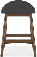 Counter Height Bar Stool Set Of 2 28.5 Inch Charcoal Brown