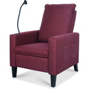 Recliner Chairs for Adults, Adjustable Recliner Sofa with Mobile Phone Holder & Cup Holder, Modern Reclining Chairs Fabric Push Back Recliner Chairs for Living Room, Bedroom, RED