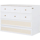 Full Size Murphy Bed with Large Drawers,White
