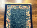 Blue Chinese Rug 2.6 x 4, Fete Rug, Peking Rug, Chinese Wool Rug, Art Deco Carpet