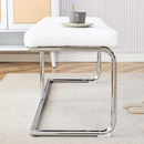 White shoe changing stool, silver metal legs, sofa stool dining chair, suitable for bedroom, fitting room, storage room, dining room, living room. 005