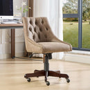 Medieval Retro Style Sheepskin Pattern Fabric Home Office Chair with Lift, Swivel and Recline Functions,Brown color