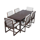 Elegant Patio Dining Set with Removable Cushions in Dark Brown Acacia Wood for Outdoor Spaces