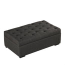 Convertible Ottoman Sleeper with Memory Mattress and Tufted Design, Folding Sofa Bed, Dark Gray Linen, 49.6 Inches