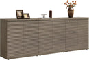 Modern Buffet Cabinet With Wave Panel Doors Large Storage