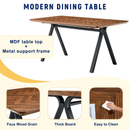 Modern Transferred Walnut Leg Suede Backrest Dining Chair and Herringbone MDF Dining Table Set - A Model of Elegance and Durability for Home Furnishing