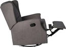 Omma Wingback Swivel Glider Recliner Dark Gray Upholstered