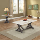 Romina - End Table - White Marble Top & Weathered Espresso