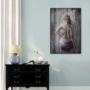 Sexy Woman 3D Wall Art Metal Cutout on Wood Canvas Hanging Decor Painting