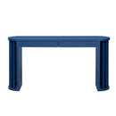 U_Style 59-inch Long Console Table,Oak Veneer Sofa Table,Curved and Straight Line Design,Behind the Couch, Farmhouse Entryway Table for Entrance, Hallway, Living Room (Navy Blue)