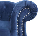 Blue Velvet 3 Piece Sectional Sofa Set With Tufting