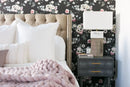 Midnight Floral Wallpaper, black