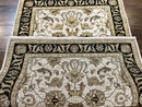 Small Indo Mahal Rug 2.5 x 4, Wool Indian Oriental Carpet, Hand Knotted Handmade Vintage Traditional Rug, Beige Tan Black