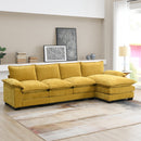 [VIDEO]118' Modern Chenille Sectional Sofa with Double Cushions,Storage Pockets,5 Seat Upholstered Indoor Furniture,L-shaped Comfy Cloud Couch with Reversible Chaise for Living Room,Apartment,3 Colors