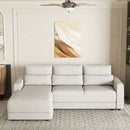 L-shaped Modular Sectional Sofa with Removable Back Cushions and 3 Pillows, Suitable for Living rooms, Offices, and Apartments