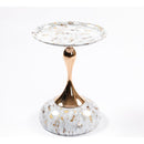 Mermaid Tail End Coffee Table Round Side Table, Modern Metal Pedestal Table, Minimalist Accent Table for Small Spaces, Drink Martini Table Decoration for Living Room