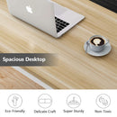 47 Inch Modern Computer Desk Light Walnut For Home Office
