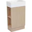 18.6' Bathroom Vanity with Sink, Bathroom Vanity Cabinet with Two-tier Shelf, Left or Right Orientation, Natural (Old Sku:WF308491AAN)