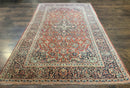 Persian Kashan Rug 4x7, Red, Floral Medallion, Vintage, Wool